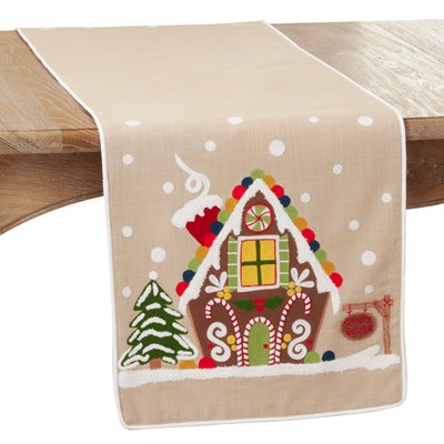 Gingerbread House Table Runner - #Perch#