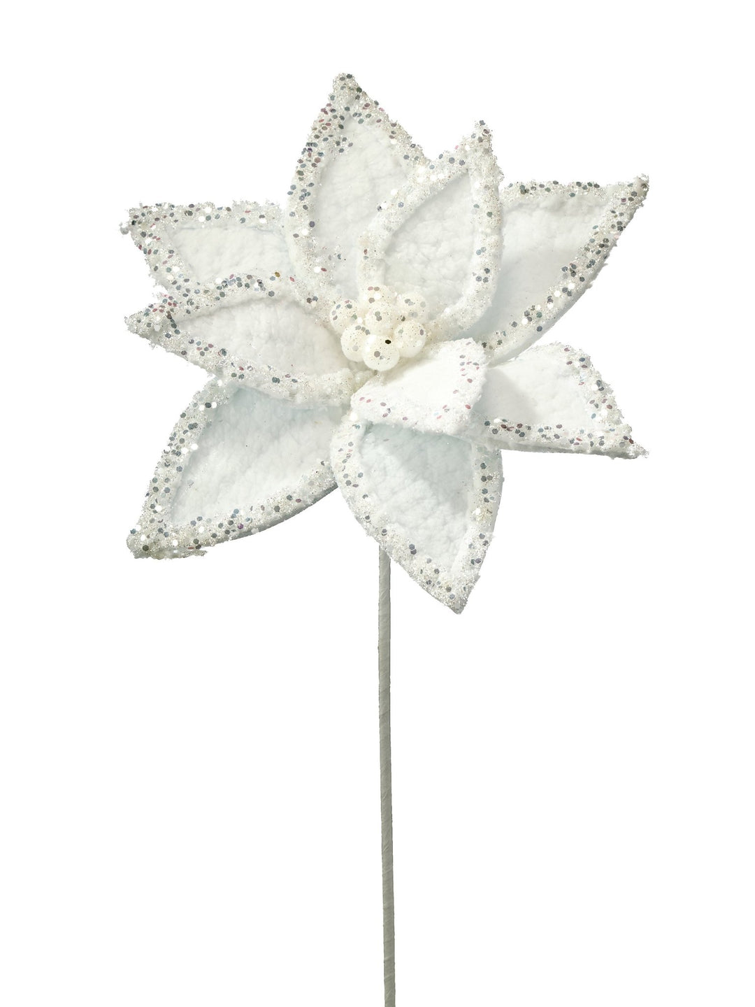 Glacier Ridge Snowy Poinsettia Stem - Perch