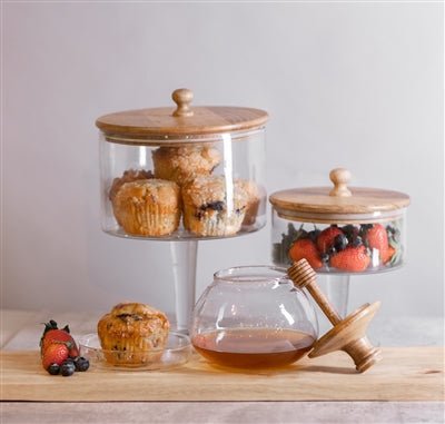 Glass And Wood Honey Jar - #Perch#