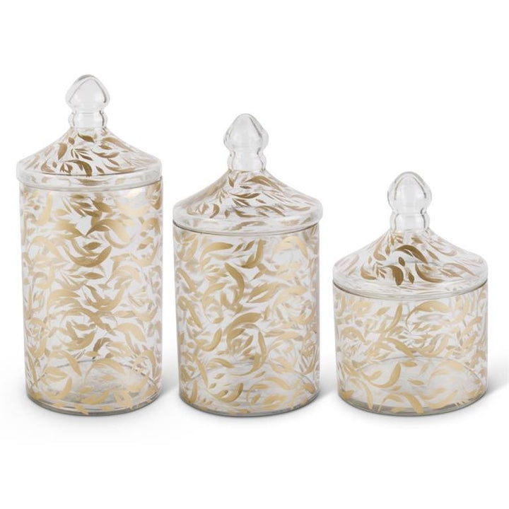 Glass Gold Leaf Containers - Set of 3 - Perch