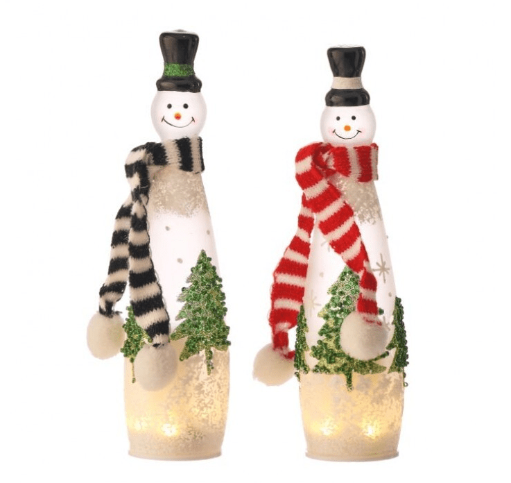 Glass LED Snowmen - Perch