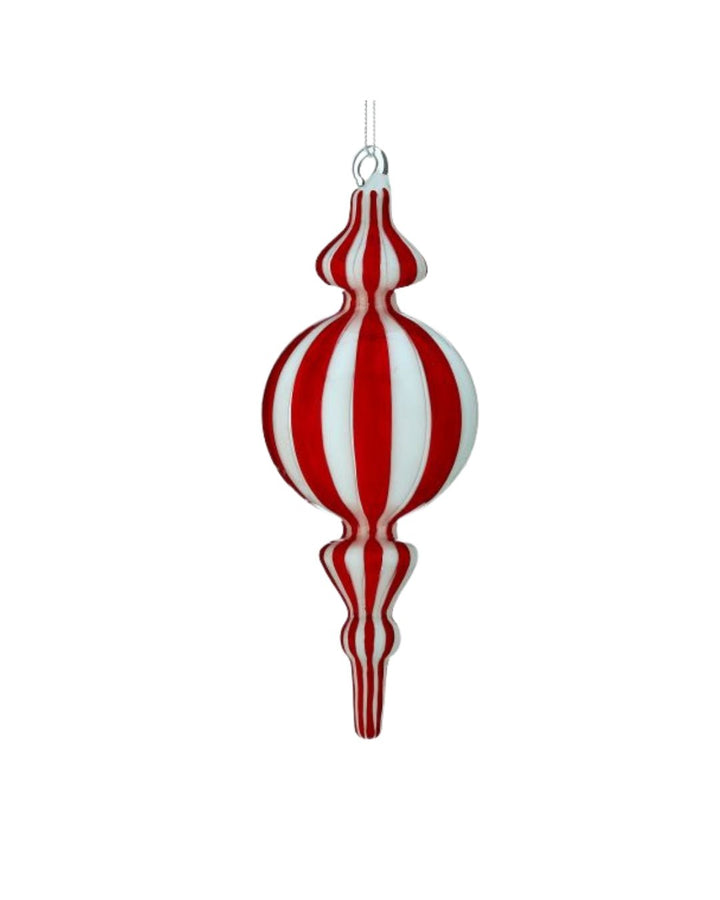 Glass Peppermint Ball Finial Ornament - #Perch#