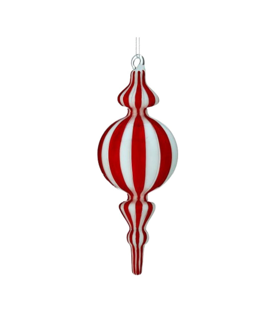 Glass Peppermint Ball Finial Ornament - #Perch#