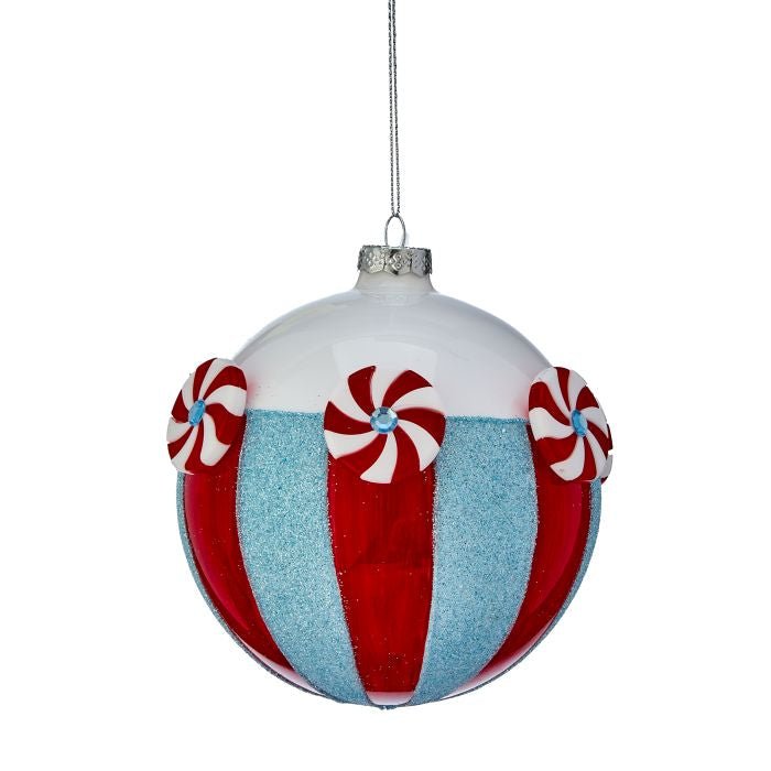 Glass Peppermint Stripe Ornament - #Perch#