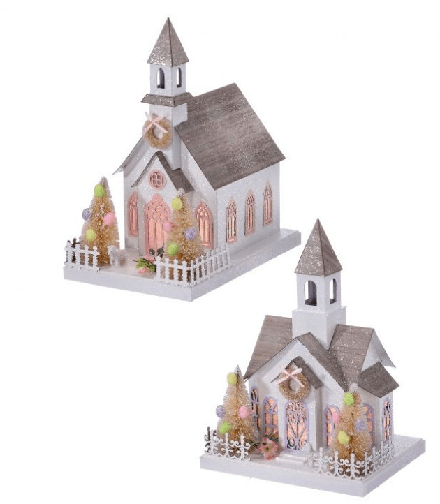 Glittered LED Easter Church - Perch