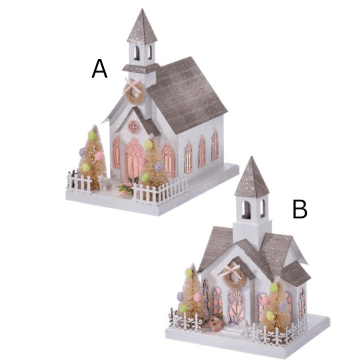 Glittered LED Easter Church - Perch