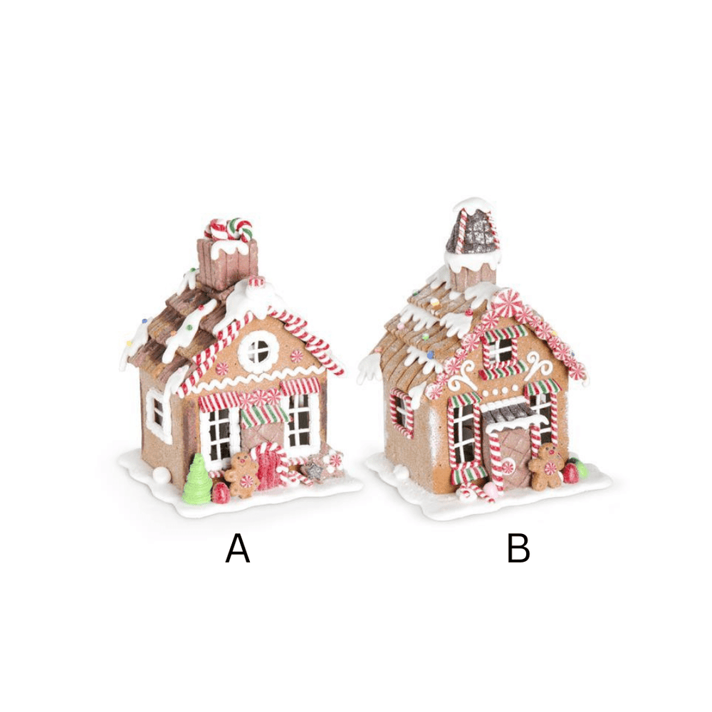 Glittered LED Gingerbread Houses - Perch