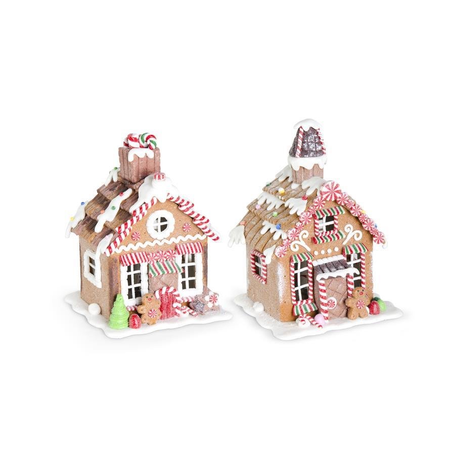 Glittered LED Gingerbread Houses - Perch