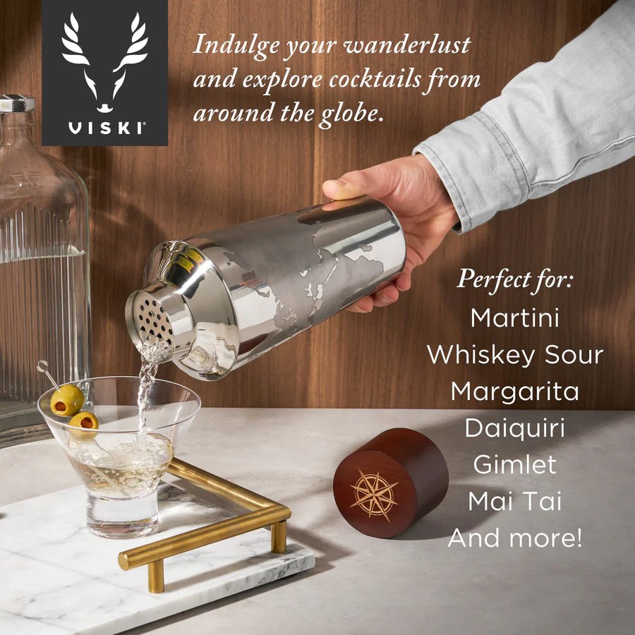 Globe Cocktail Shaker in Stainless Steel - Perch
