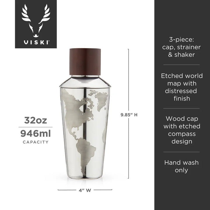 Globe Cocktail Shaker in Stainless Steel - Perch