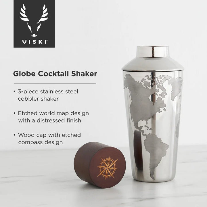 Globe Cocktail Shaker in Stainless Steel - Perch