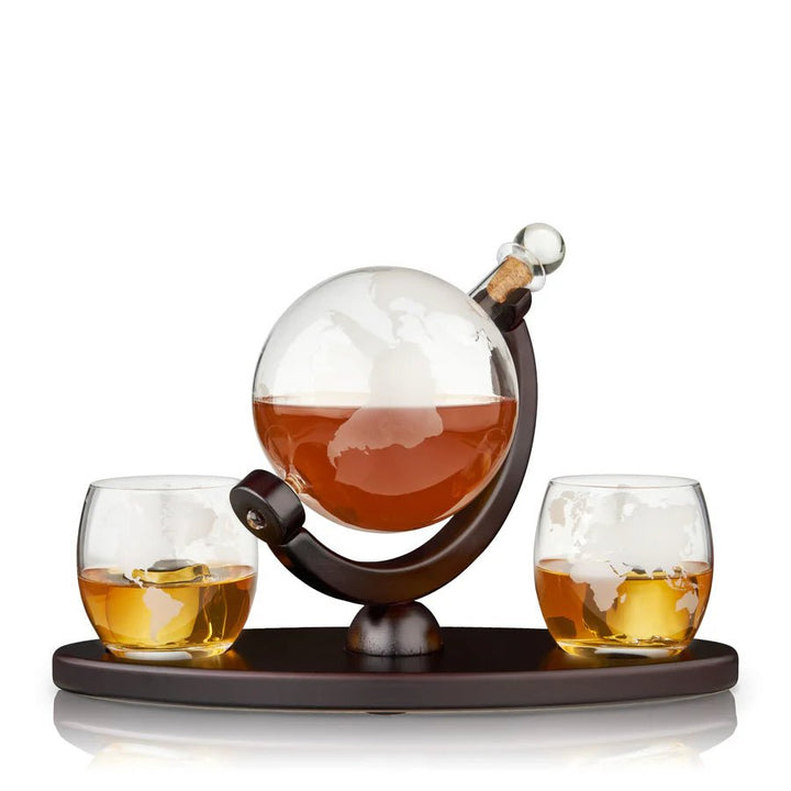 Globe Decanter & Whiskey Tumbler Set - Perch