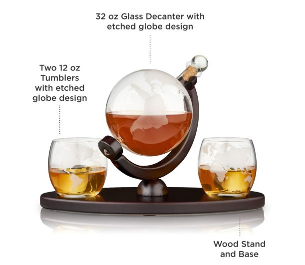Globe Decanter & Whiskey Tumbler Set