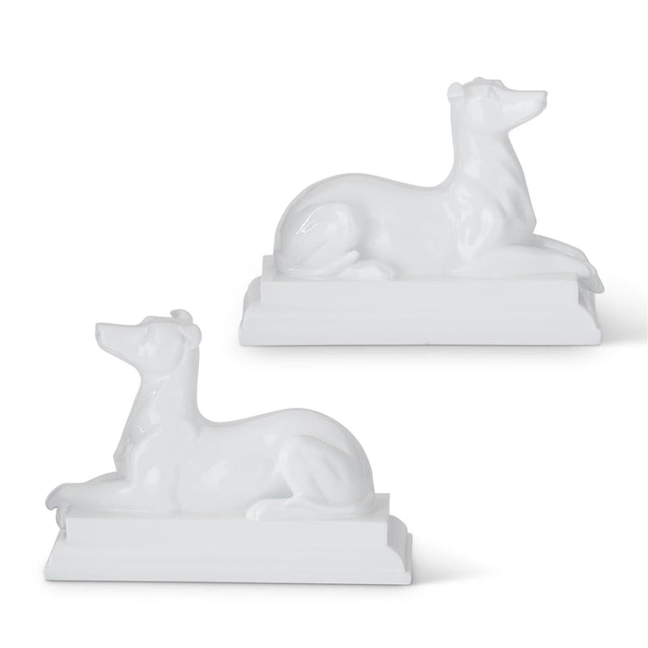 Glossy Enameled Resin Dog - Set of 2 - Perch