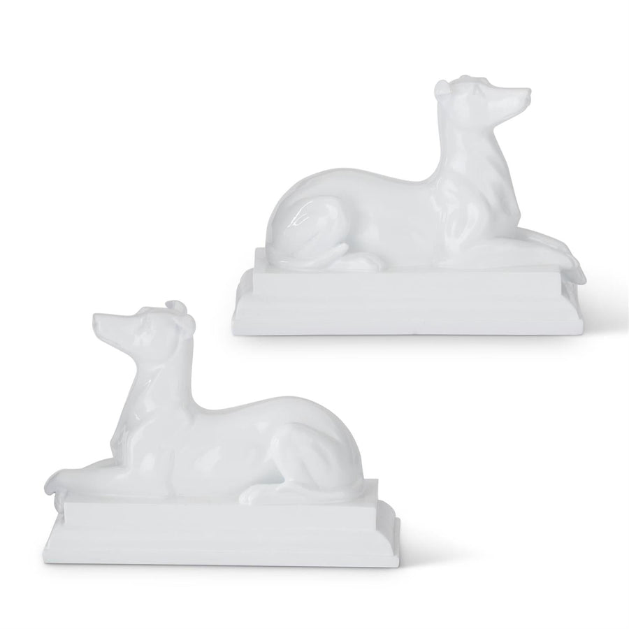 Glossy Enameled Resin Dog - Set of 2 - Perch