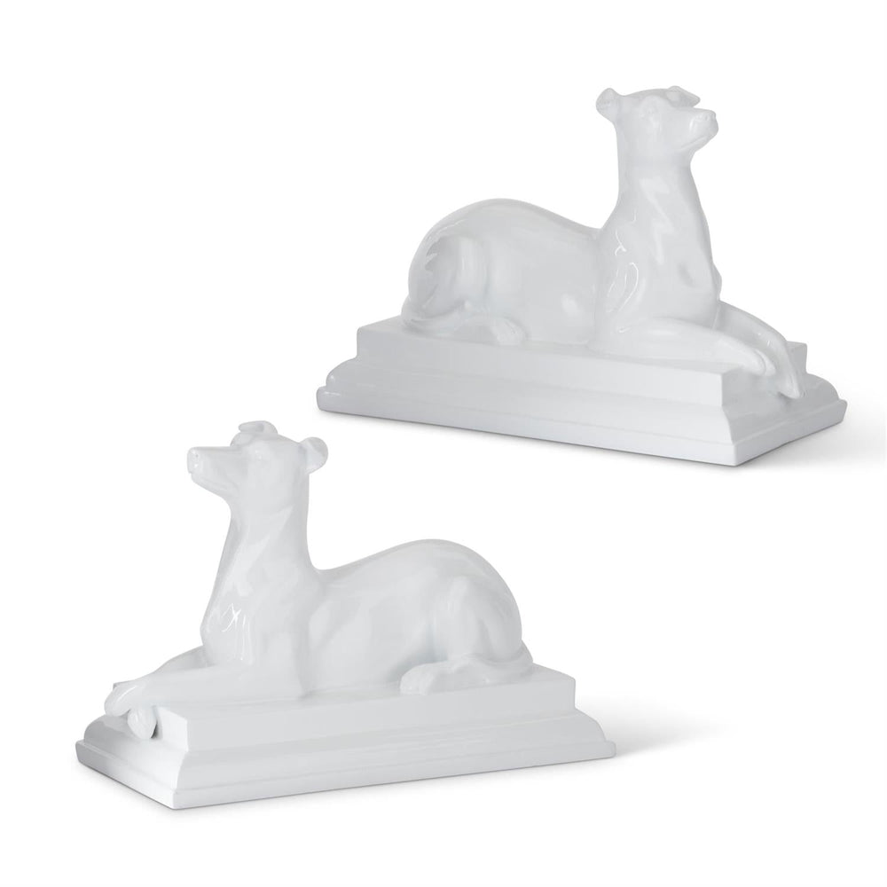Glossy Enameled Resin Dog - Set of 2 - Perch