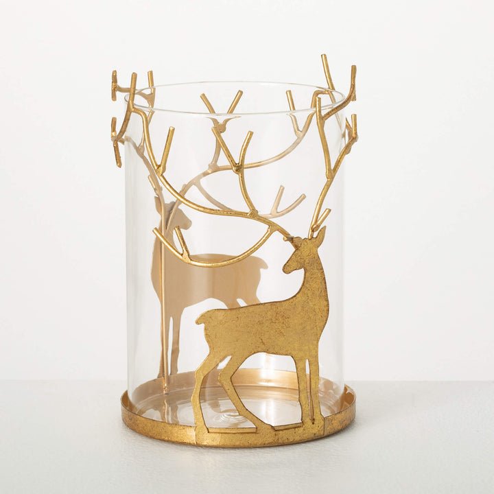 Gold Deer Pillar Candle Holder - #Perch#