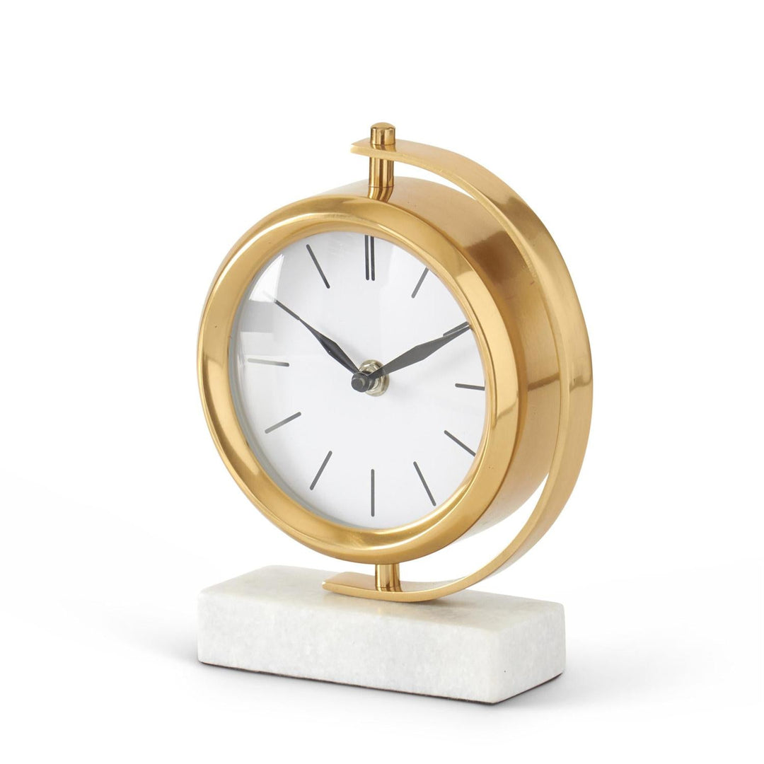 Gold Metal Table Clock - Perch