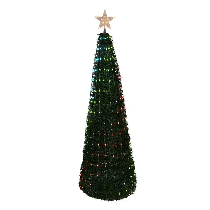 Green Pre Lit Pop Up Trees - Multi Color Lights with Star - Perch