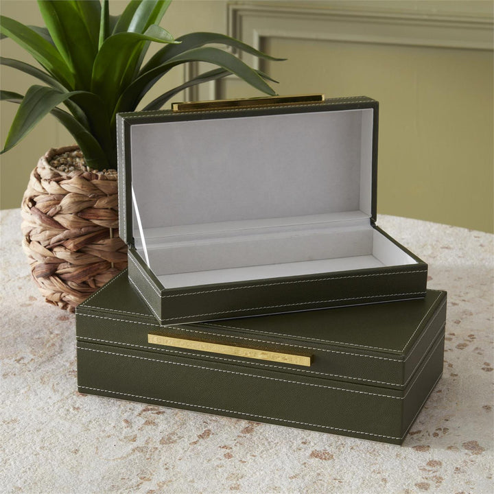 Green Vegan Leather Nesting Boxes - Perch