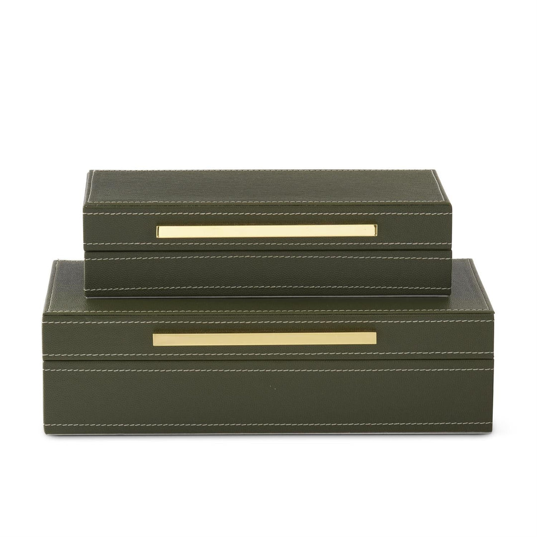 Green Vegan Leather Nesting Boxes - Perch