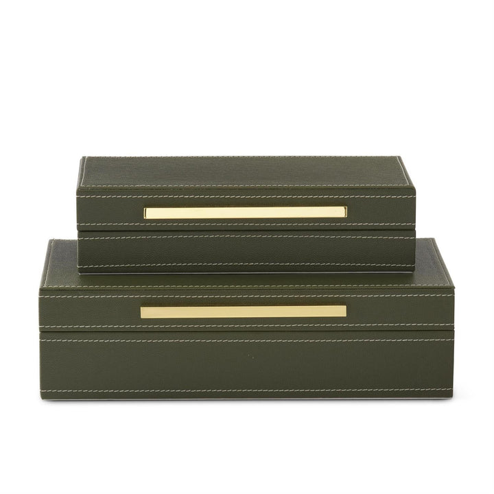 Green Vegan Leather Nesting Boxes - Perch
