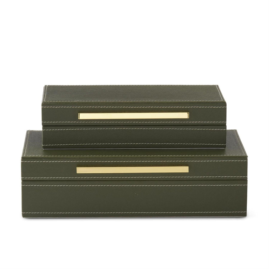 Green Vegan Leather Nesting Boxes - Perch