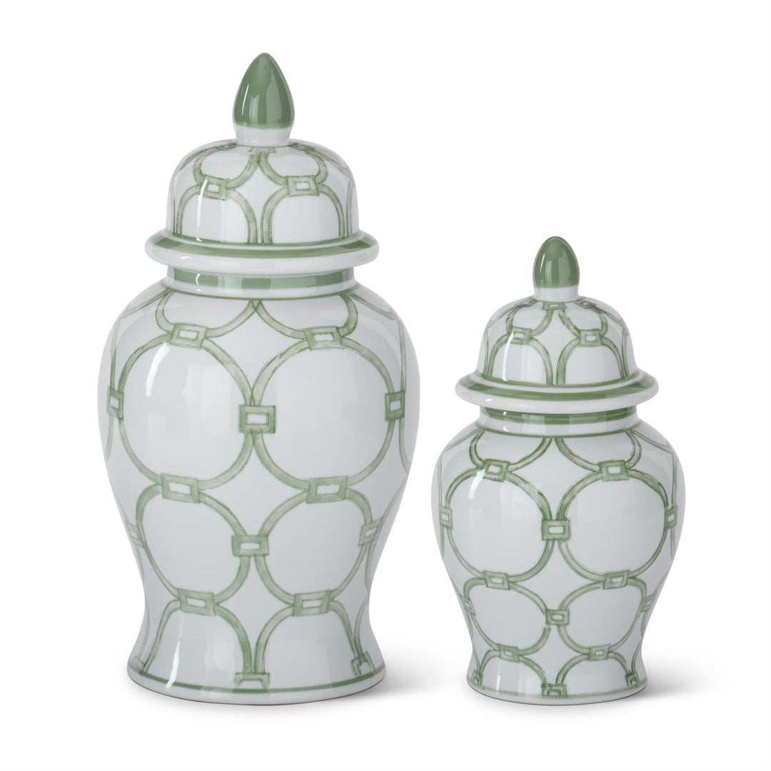 Green & White Ceramic Ginger Jars - #Perch#