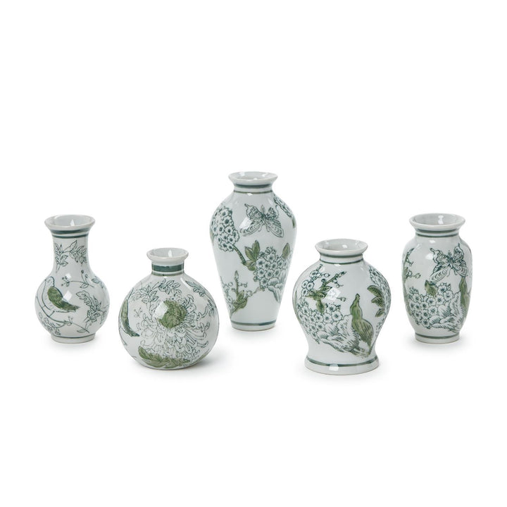 Green & White Chinoiserie Vases - Perch