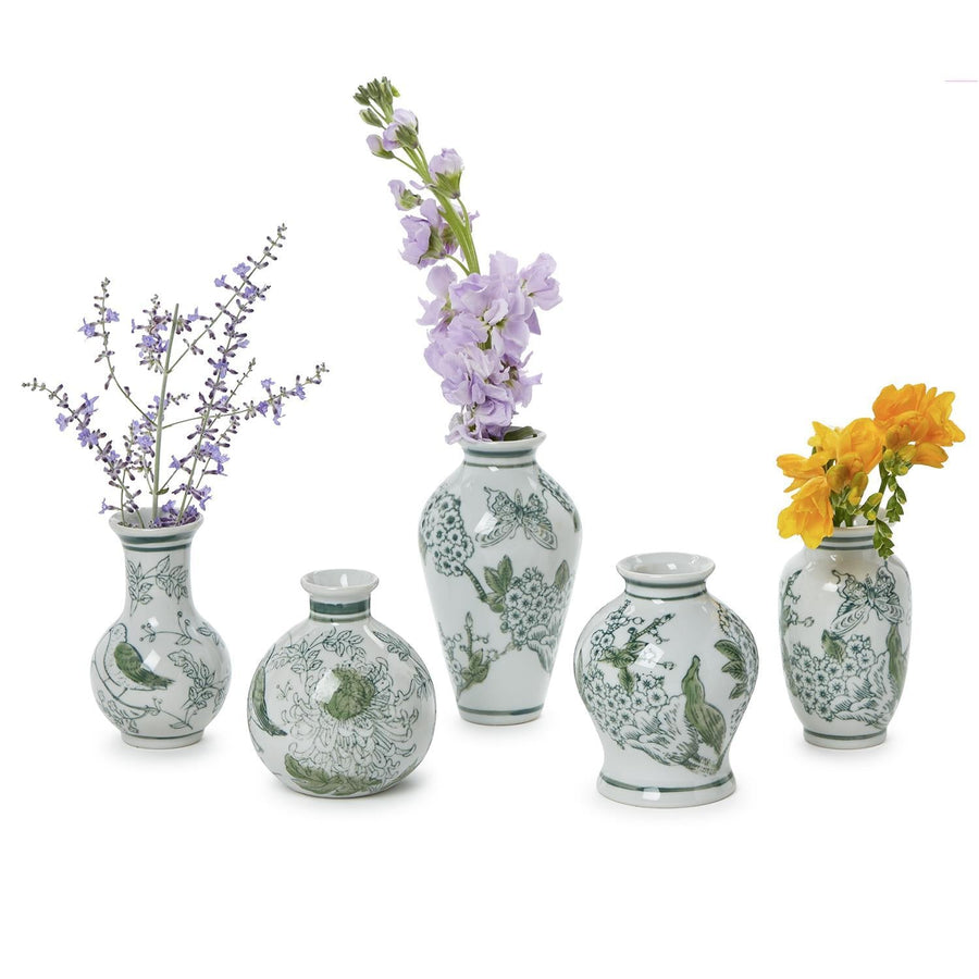 Green & White Chinoiserie Vases - Perch