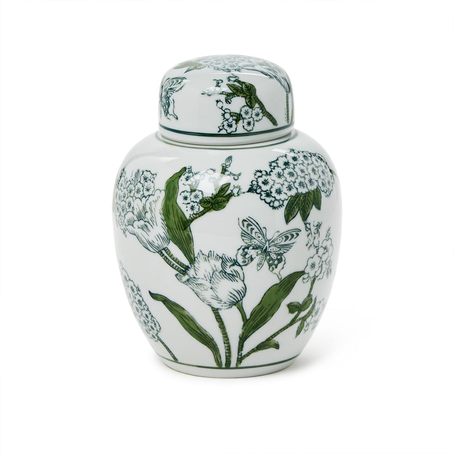 Green & White Ginger Jar - Perch