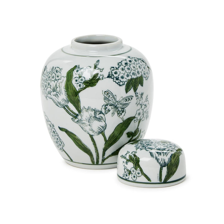 Green & White Ginger Jar - Perch