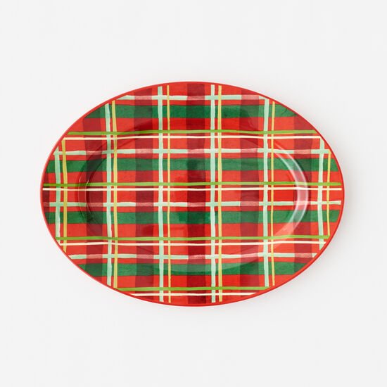 Holiday Plaid Oval Platter - #Perch#