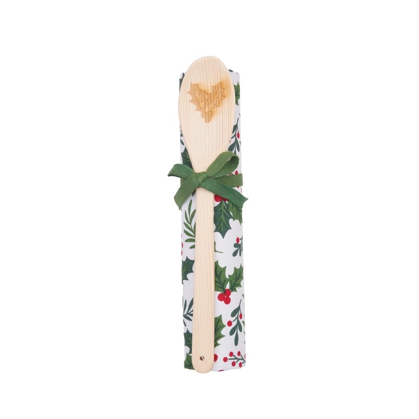 Holly Berry Kitchen Towel & Spoon Gift Set - Perch