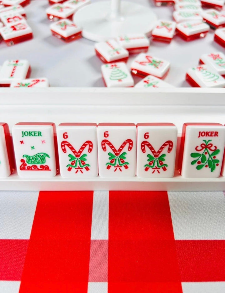 Holly Jolly Christmas Mahjong Tile Set - Red - Perch