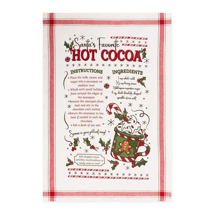 Hot Cocoa & Warm Gingerbread Cookies Printed Dishtowels - #Perch#