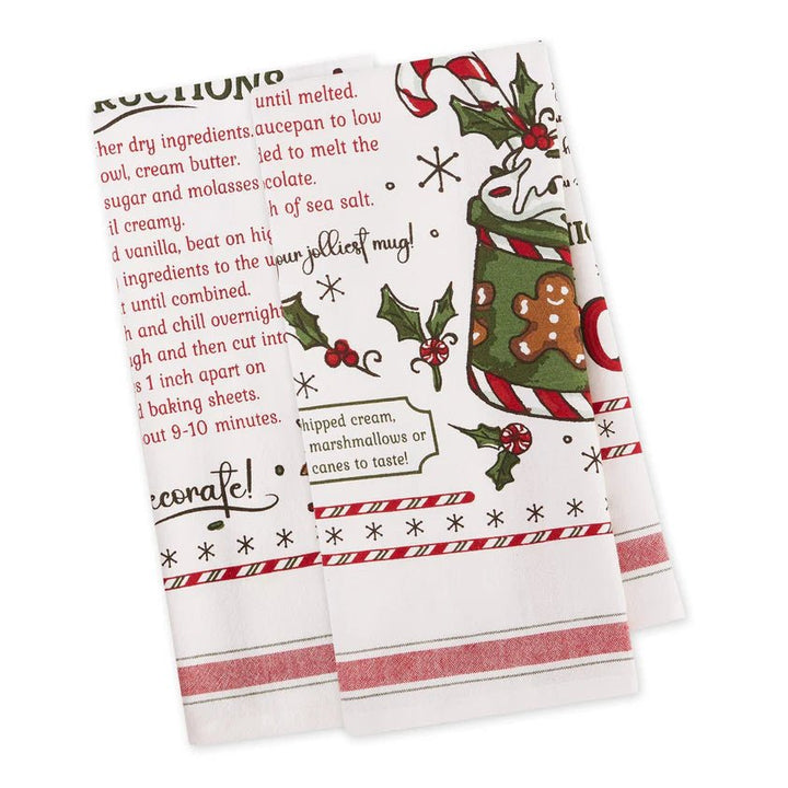 Hot Cocoa & Warm Gingerbread Cookies Printed Dishtowels - #Perch#