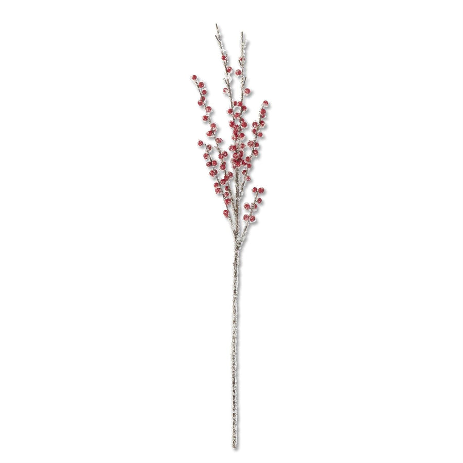 Iced Red Berry Stem - Perch
