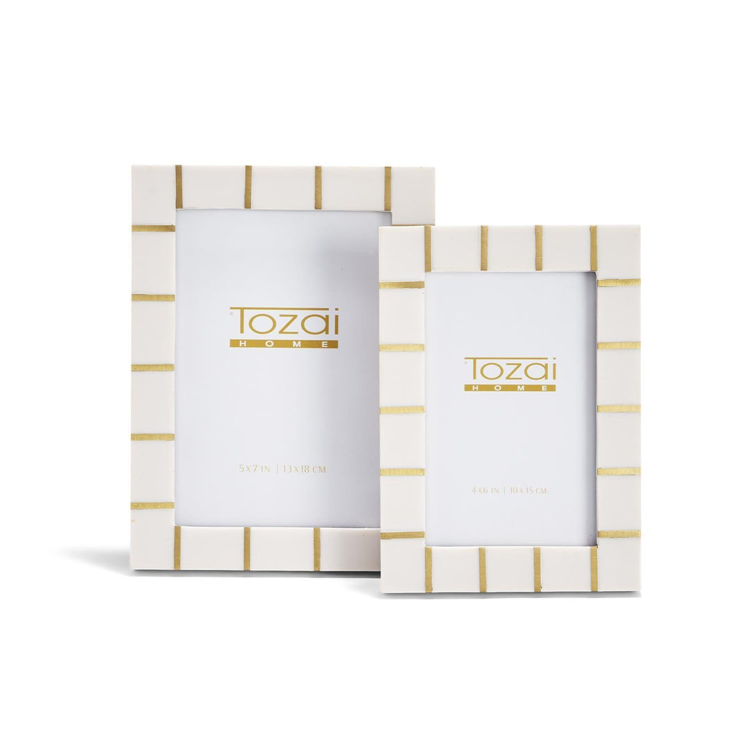 Ivory + Brass Lines Frames S/2 - Perch