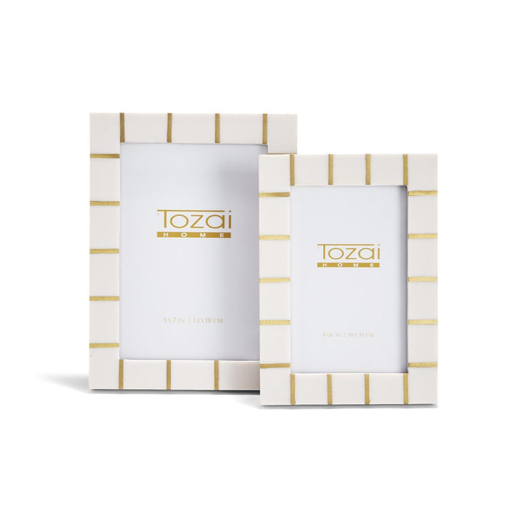 Ivory + Brass Lines Frames S/2 - Perch