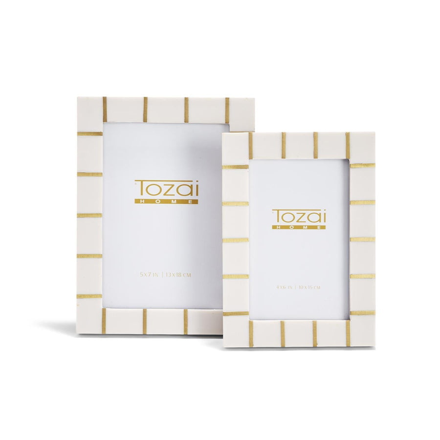 Ivory + Brass Lines Frames S/2 - Perch