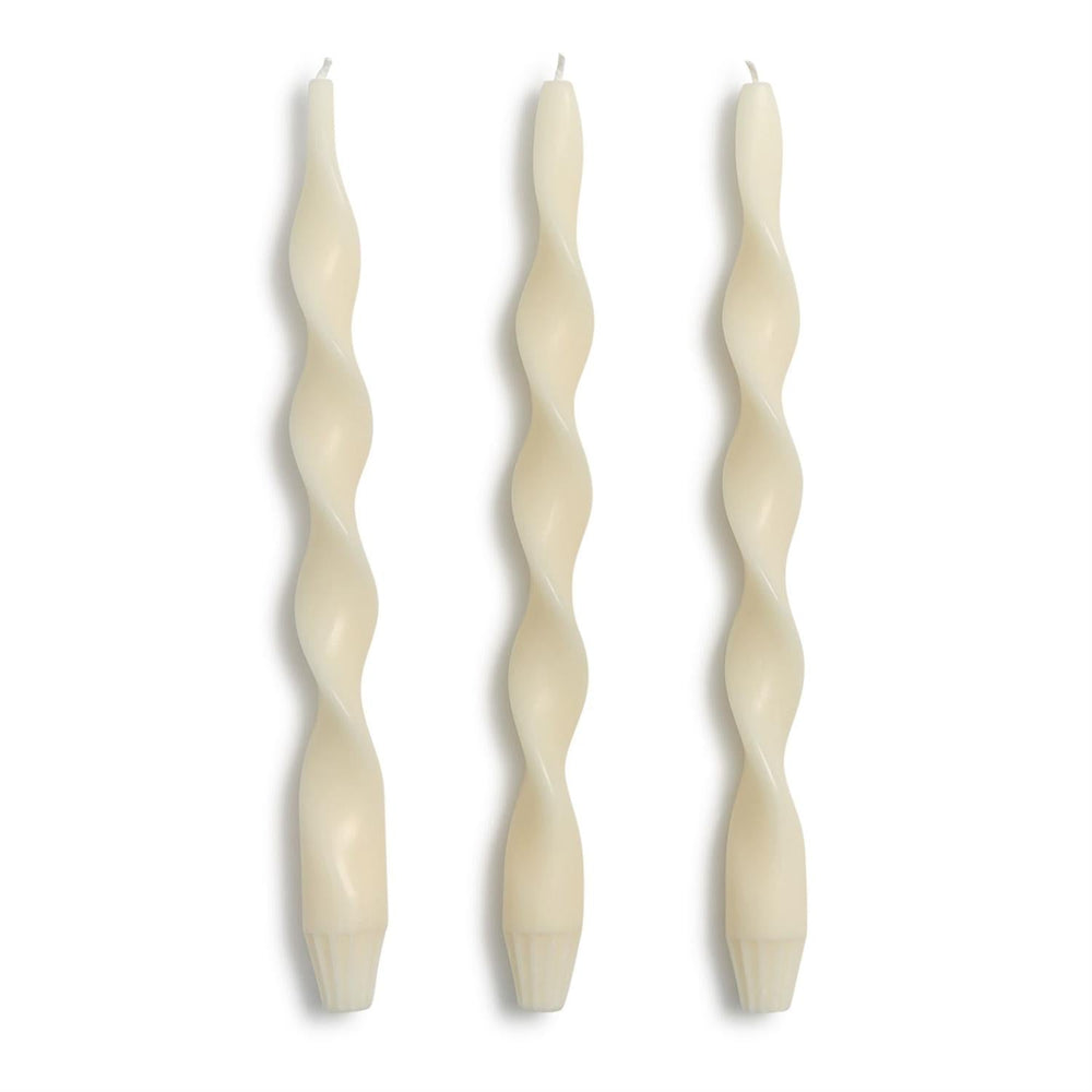 Ivory Twist Taper Candles - Perch