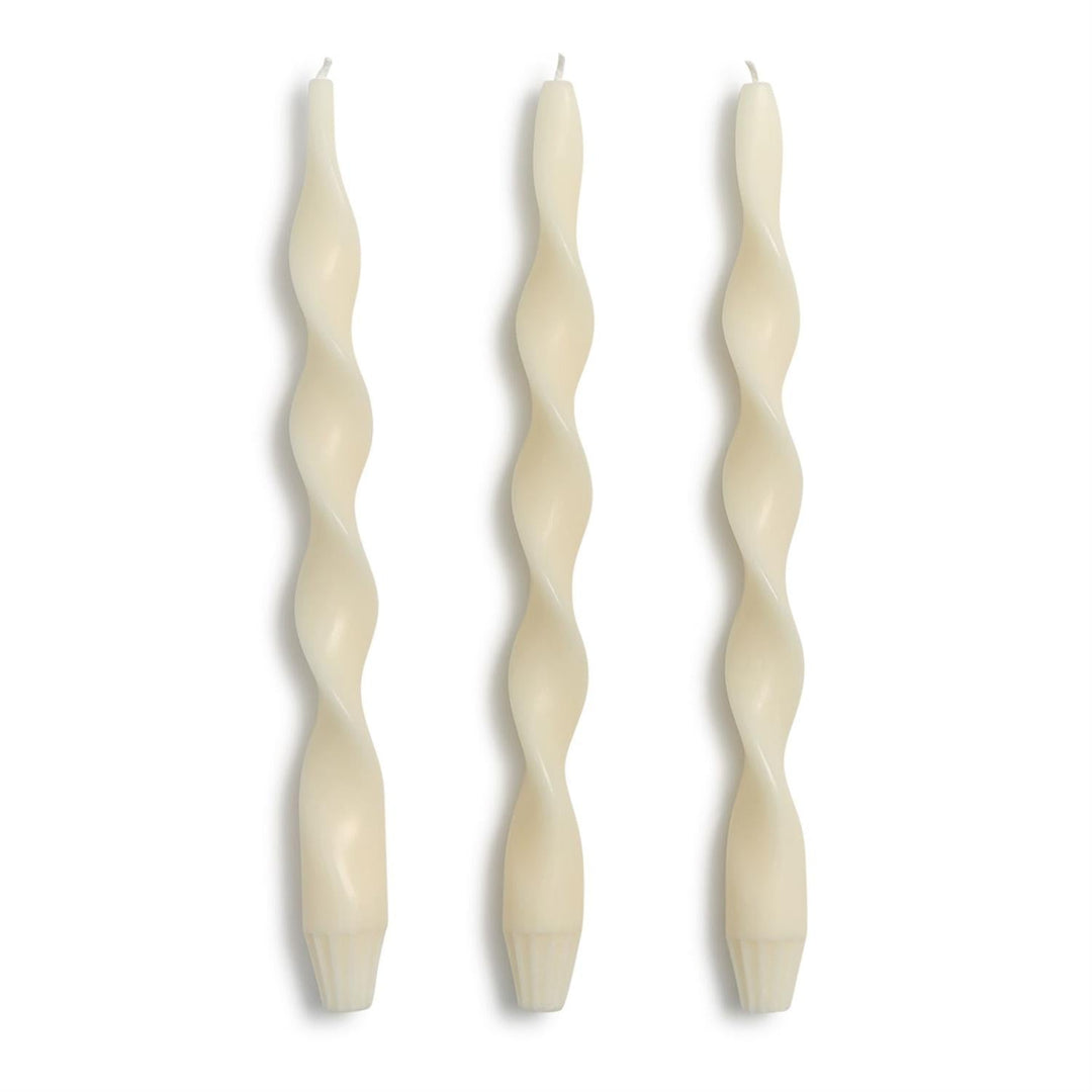 Ivory Twist Taper Candles - Perch