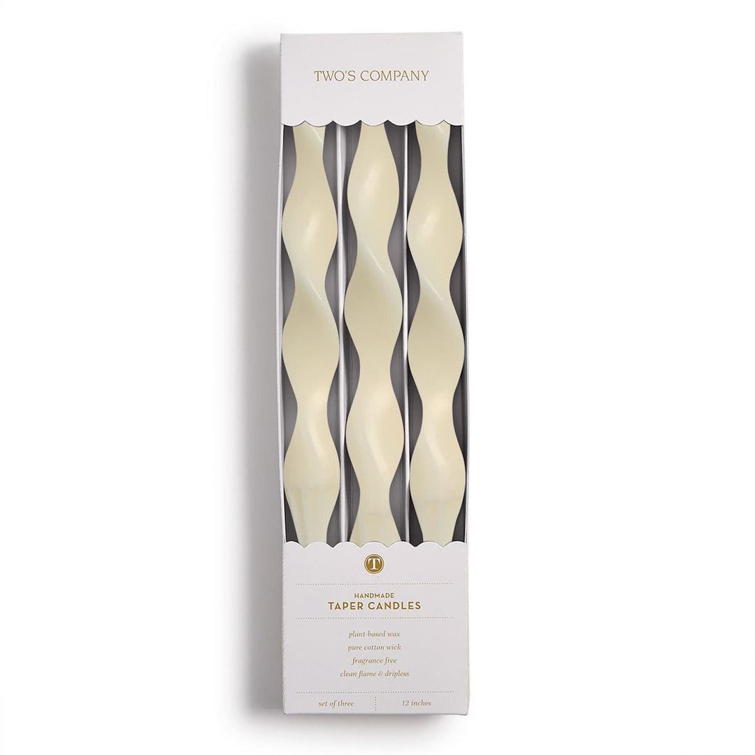 Ivory Twist Taper Candles - Perch