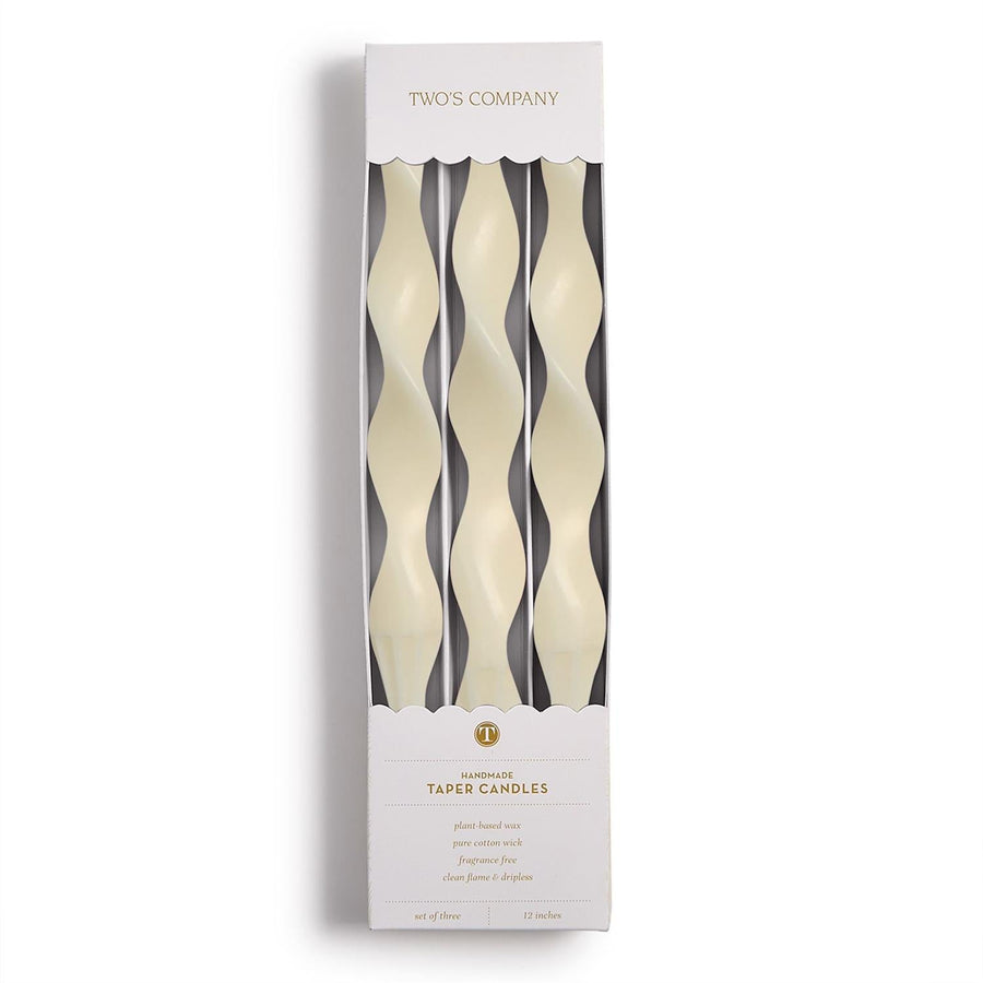 Ivory Twist Taper Candles - Perch