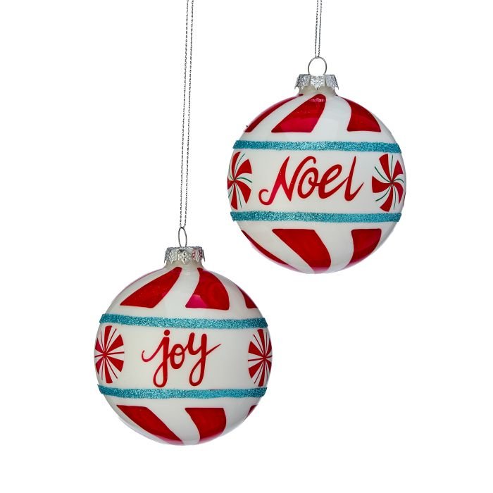 Joy Peppermint Ball Ornament - Perch