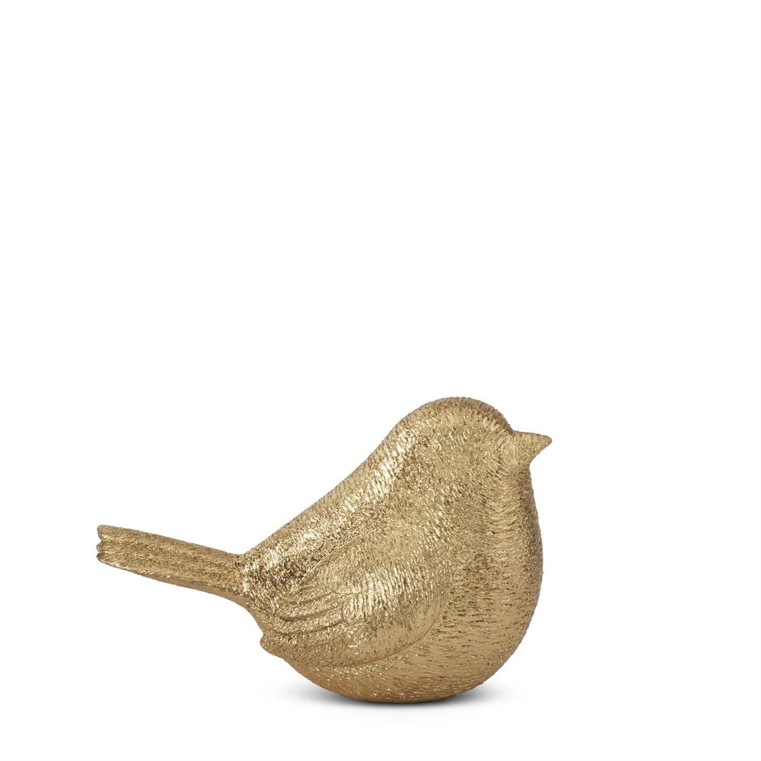 Large Resin Textured Gold Bird - Perch