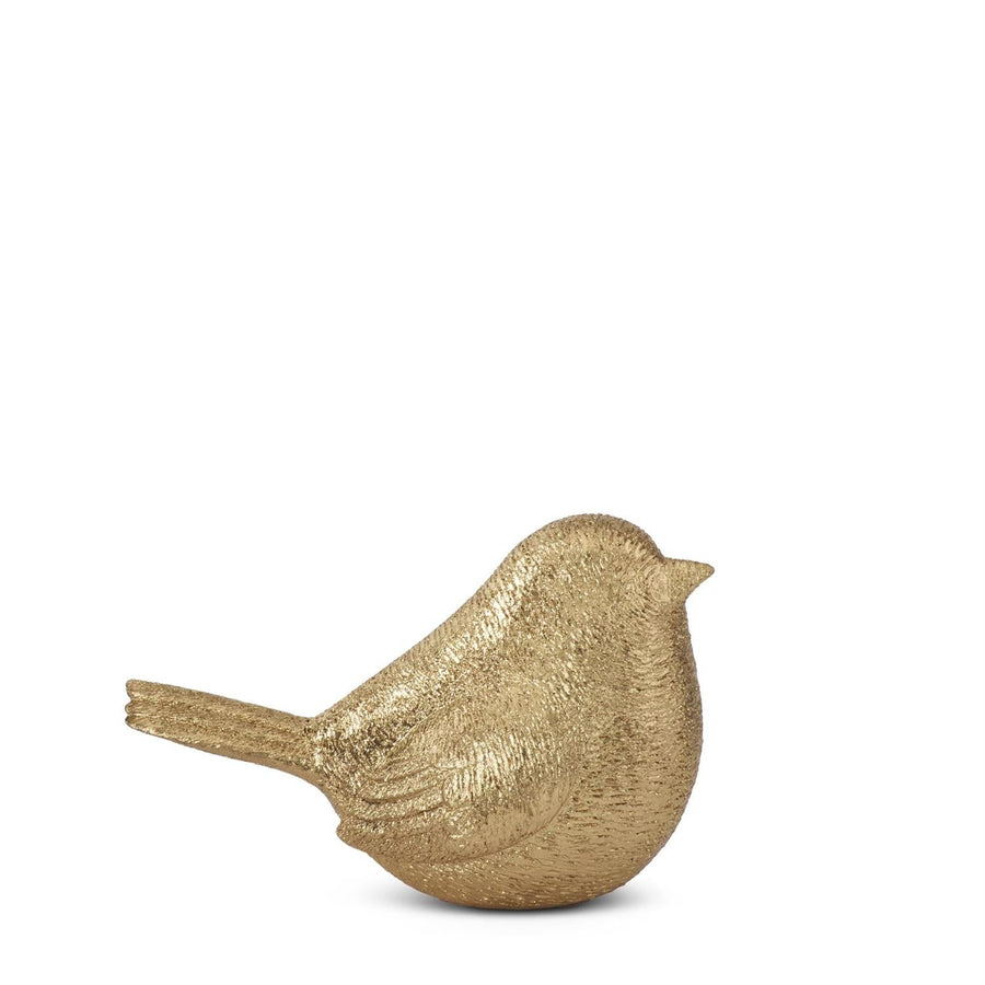 Large Resin Textured Gold Bird - Perch