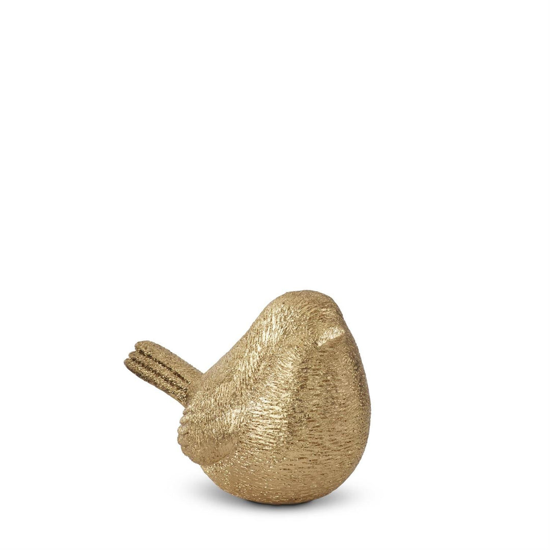 Large Resin Textured Gold Bird - Perch