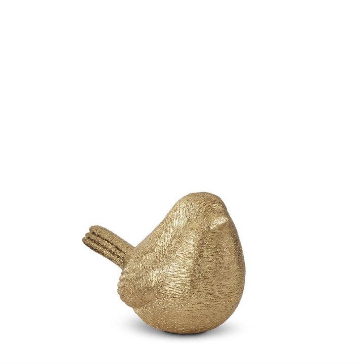 Large Resin Textured Gold Bird - Perch